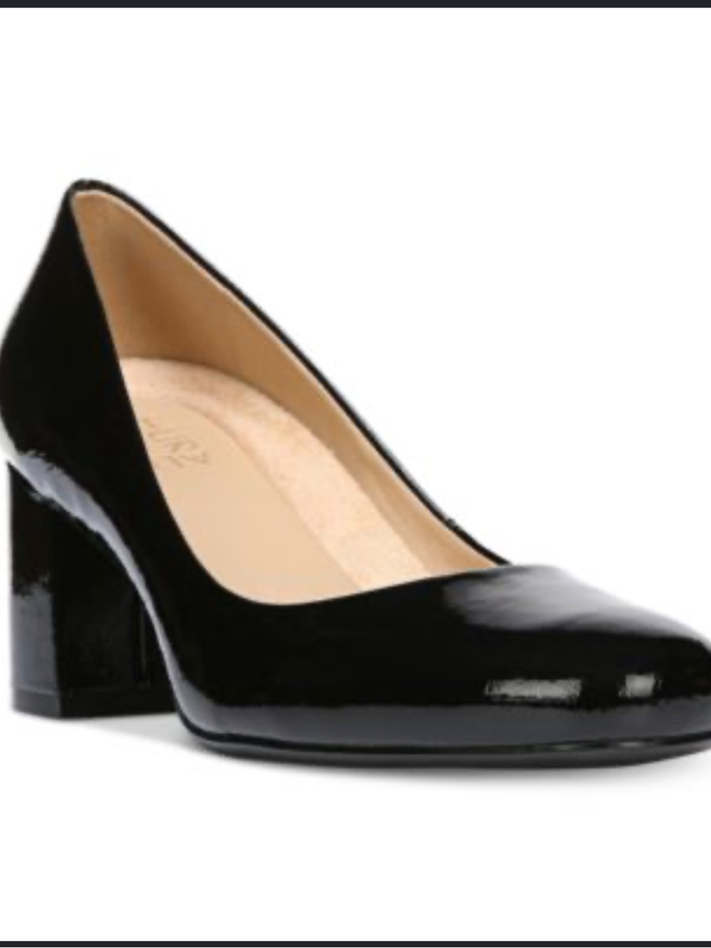 Naturalizer Whitney Pump Womens Size 9 Black Patent Leather Round-Toe Comfort